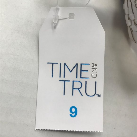 Time And Tru Women's Size 9 White Whip Stitch Thong Sandal New With Tags - Picture 7 of 11